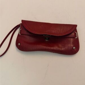 Jennifer Lopez Red Embossed Wristlet